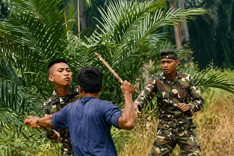 Keributan antara kelompok masyarakat pedalaman dengan anggota TN terjadi di Kabupaten Sarolangun, Provinsi Jambi, pada Jumat (28/8/2026).(Tangkapan layar instagram @grid.info)
