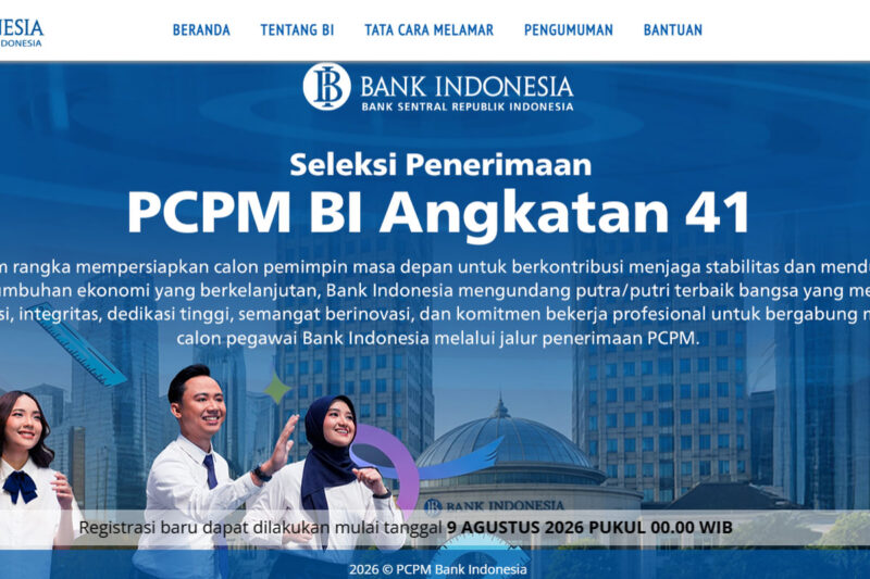 Bank Indonesia (BI) kembali membuka lowongan kerja Pendidikan Calon Pegawai Asisten Manajer (PCPM) Angkatan 41.()