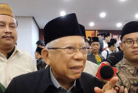 Wakil Presiden (Wapres) ke-13 RI Maruf Amin usai acara Haqalah Kebangsaan dan Qanun Asasi di Kompleks Parlemen, Jakarta, Sabtu (8/8/2026).(KOMPAS.com/Rahel)
