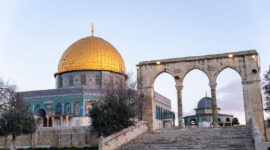 Dome of the Rock atau Qubbat al-Sakhrah di kompleks Masjidil Aqsa, Yerusalem, Palestina. (Pexels/Yasir Gürbüz)