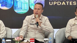 Ditjen Imigrasi Hendarsam Marantoko dalam media briefing di kantor Imigrasi, Jakarta, Rabu (12/8/2026).(KOMPAS.com/HARYANTI PUSPA SARI )