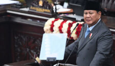 Presiden Prabowo Subianto menyampaikan pidato dalam Sidang Tahunan MPR RI dan Sidang Bersama DPR-DPD RI Tahun 2026 di Gedung Nusantara, Kompleks Parlemen, Jakarta, Jumat (14/8/2026). ANTARA FOTO/Fauzan/sgd/kye(FAUZAN)