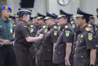 Jaksa Agung (JA) ST Burhanuddin melantik dan memimpin prosesi pengambilan sumpah jabatan Kepala Kejaksaan Tinggi (Kajati), dan Pejabat Eselon II di Lingkungan Kejaksaan Agung (Kejagung), Selasa (11/8/2026).(DOK. Kejagung)