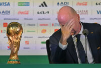 Presiden FIFA Gianni Infantino menyampaikan keterangan kepada wartawan pada sehari menjelang pembukaan Piala Dunia 2026 di Stadion Azteca, Mexico City, Meksiko, Rabu (10/6/2026). Gianni mengapresiasi kesiapan pemerintah Meksiko dalam mempersiapkan Piala Dunia 2026 dan menanggapi sejumlah isu yang berkembang seperti keikutsertaan Timnas Iran hingga persoalan VISA.(ANTARA FOTO/Aditya Pradana Putra)