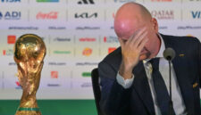Presiden FIFA Gianni Infantino menyampaikan keterangan kepada wartawan pada sehari menjelang pembukaan Piala Dunia 2026 di Stadion Azteca, Mexico City, Meksiko, Rabu (10/6/2026). Gianni mengapresiasi kesiapan pemerintah Meksiko dalam mempersiapkan Piala Dunia 2026 dan menanggapi sejumlah isu yang berkembang seperti keikutsertaan Timnas Iran hingga persoalan VISA.(ANTARA FOTO/Aditya Pradana Putra)