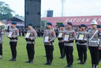 Satuan Brimob Kepolisian Daerah (Polda) Sumatera Utara melakukan upacara pemberhentian tidak dengan hormat (PTDH) di Lapangan Makosat Brimob Polda Sumut, Medan, Rabu (26/8/2026).(Dok. Satuan Brimob Polda Sumatera Utara)