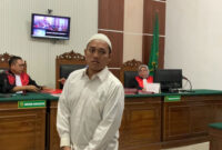 Terdakwa Moh. Syifak saat sidang dengan agenda tuntutan di Ruang Garuda 1 Pengadilan Negeri Surabaya (KOMPAS.com/DIKI FEBRIANTO)