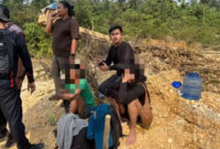 2 pelaku penambang emas tanpa izin (PETI) di lokasi aset tanah milik Pemkab Merangin ditangkap oleh Tim Tipidter Satuan Reserse Kriminal (Satreskrim) Polres Merangin. 