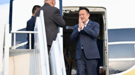 Perdana Menteri (PM) Thailand Anutin Charnvirakul saat tiba di Lanud Halim Perdanakusuma, Jakarta Timur, Senin (3/8/2026). (Dok. Sekretariat Presiden)