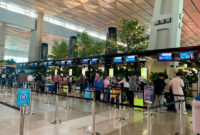 Counter check in dan pelaporan bagasi Garuda Indonesia di terminal 3 Bandara Soekarno-Hatta, Kamis (27/8/2026).(Kompas.com/Krisda Tiofani)
