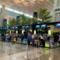 Counter check in dan pelaporan bagasi Garuda Indonesia di terminal 3 Bandara Soekarno-Hatta, Kamis (27/8/2026).(Kompas.com/Krisda Tiofani)