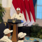Presiden Prabowo Subianto saat melepas ratusan atlet Asian Games 2026 di Istana, Jakarta, Rabu (9/9/2026). (KOMPAS.com/ADHYASTA DIRGANTARA)
