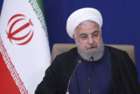 Dalam foto yang dirilis oleh situs resmi kantor Kepresidenan Iran, Presiden Hassan Rouhani berbicara dalam pertemuan di kompleks kepresidenan di Teheran, Iran, Selasa, 6 Juli 2021. (OFFICE OF THE IRANIAN PRESIDENSY via AP)