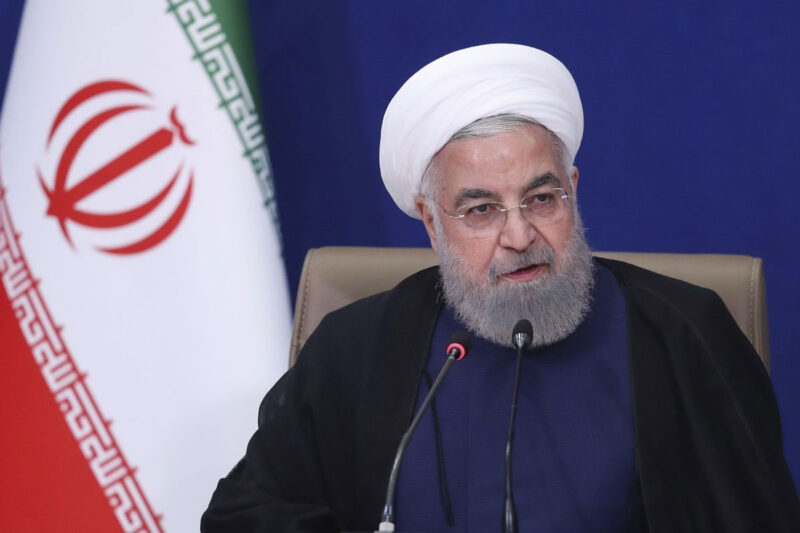Dalam foto yang dirilis oleh situs resmi kantor Kepresidenan Iran, Presiden Hassan Rouhani berbicara dalam pertemuan di kompleks kepresidenan di Teheran, Iran, Selasa, 6 Juli 2021. (OFFICE OF THE IRANIAN PRESIDENSY via AP)