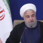 Dalam foto yang dirilis oleh situs resmi kantor Kepresidenan Iran, Presiden Hassan Rouhani berbicara dalam pertemuan di kompleks kepresidenan di Teheran, Iran, Selasa, 6 Juli 2021. (OFFICE OF THE IRANIAN PRESIDENSY via AP)