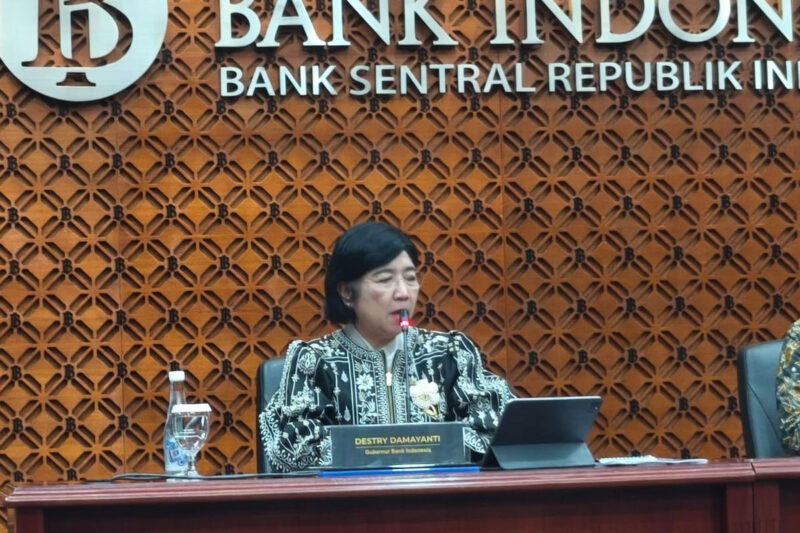 Gubernur Bank Indonesia Destry Damayanti dalam Konferensi Pers di Kantor Pusat BI, Jakarta, Kamis (24/9/2026)(KOMPAS.com/CITAAULIANA).(CIT)
