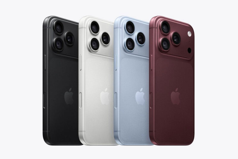 iPhone 18 Pro dan iPhone 18 Pro Max ditawarkan dalam warna Black, Silver, Glacier, dan Burgundy.(Apple)
