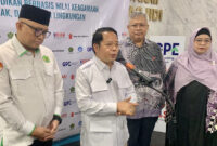 Sekretaris Jenderal (Sekjen) Kemenag Kamaruddin Amin usai menandatangani nota kesepahaman dengan Save the Children Indonesia, di Kantor Thamrin Jakarta Pusat, Senin (21/9/2026).(KOMPAS.com/FIRDA JANATI)
