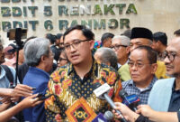 Ketua IM57+ Institute, Lakso Anindito, di Polda Metro Jaya, Rabu (13/8/2025).(KOMPAS.com/BAHARUDIN AL FARISI)
