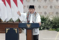 Presiden Prabowo Subianto berpidato dalam acara Syukuran 100 Tahun Pondok Modern Darussalam Gontor di Ponorogo, Jawa Timur, Sabtu (19/9/2026). (YouTube.com/Sekretariat Presiden)
