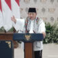 Presiden Prabowo Subianto berpidato dalam acara Syukuran 100 Tahun Pondok Modern Darussalam Gontor di Ponorogo, Jawa Timur, Sabtu (19/9/2026). (YouTube.com/Sekretariat Presiden)
