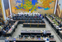 Suasana RDPU antara Badan Legislasi DPR RI dengan TNI dan Kementerian Pertahanan terkait RUU Pengaturan Reforma Agraria, Rabu (16/9/2026).(KOMPAS.com/Tria Sutrisna)
