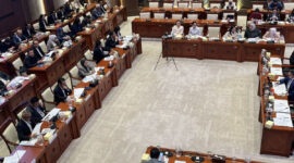 Suasana rapat Kementerian Komunikasi dan Digital (Komdigi) dan Komisi I DPR RI terkait Rencana Kerja Anggaran 2027, Selasa (1/9/2026) di Kompleks Parlemen, Senayan, Jakarta.(KOMPAS.com/Tria Sutrisna)