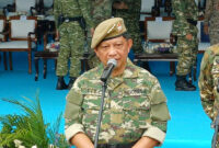 Menteri Dalam Negeri (Mendagri) Tito Karnavian usai menutup latihan dasar kemiliteran (Latsarmil) Komcad ASN Gol II di Lanud Halim Perdanakusuma, Jakarta Timur, pada Selasa (29/9/2026).(KOMPAS.com/BAHARUDIN AL FARISI)
