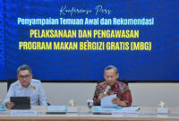 Komisioner Pengkajian dan Penelitian Komnas HAM, Uli Parulian Sihombing (kanan), bersama Koordinator Subkomisi Penegakan HAM Komnas HAM, Pramono Ubaid Tanthowi, menyampaikan temuan dan rekomendasi terkait pelaksanaan Program Makan Bergizi Gratis (MBG) dalam konferensi pers di Jakarta, Senin (15/6/2026).(KOMPAS.com/Fristin Intan Sulistyowati )
