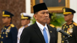Mayor Jenderal (Mayjen) Kristomei Sianturi dilantik sebagai Kepala Badan Nasional Penanggulangan Bencana (BNPB) oleh Presiden Prabowo Subianto di Istana, Jakarta, Kamis (15/10/2026).(Tangkapan layar Youtube Sekretariat Presiden.)