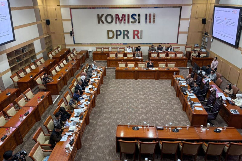 Suasana rapat soal RUU Perampasan Aset di Komisi III DPR di Kompleks Parlemen, Jakarta, Rabu (23/9/2026).(KOMPAS.com/Rahel)
