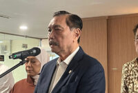 Ketua Dewan Ekonomi Nasional (DEN) Luhut Binsar Pandjaitan dalam konferensi pers Perlinsos di Kantor DEN, Jakarta, Kamis (10/9/2026).(KOMPAS.com/CITA AULIANA)

