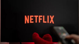 Ilustrasi logo Netflix di aplikasi televisi.(Shutterstock)
