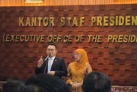 Menteri Koordinator (Menko) Bidang Politik dan Keamanan (Polkam) Jenderal TNI (Purn) Dudung Abdurachman dalam acara sertijab di Kantor KSP, Kompleks Istana, Jakarta, Senin (5/10/2026).(KOMPAS.com/Rahel)
