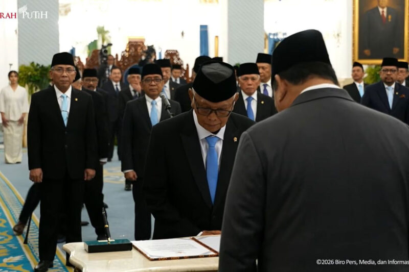 Pelantikan anggota Wantimpres di Istana Kepresidenan, Jakarta, Jumat (2/10/2026).(Dok. Setpres)
