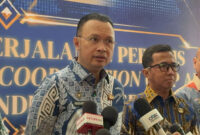 Direktur Jenderal (Dirjen) Imigrasi Hendarsam Marantoko di Hotel Shangri La Jakarta, Selasa (20/10/2026).(KOMPAS.com/HARYANTI PUSPA SARI )
