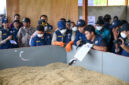 Tim Ekspedisi Patriot ITS menghadirkan mesin pengering gabah 2 ton berdaya PLTS di Oransbari, Manokwari Selatan. Menteri Transmigrasi (Mentrans) M Iftitah Sulaiman Suryanagara meninjau pemanfaatan mesin tersebut bersama warga pada Jumat (30/10/2026). (DOK. Humas Kementrans)
